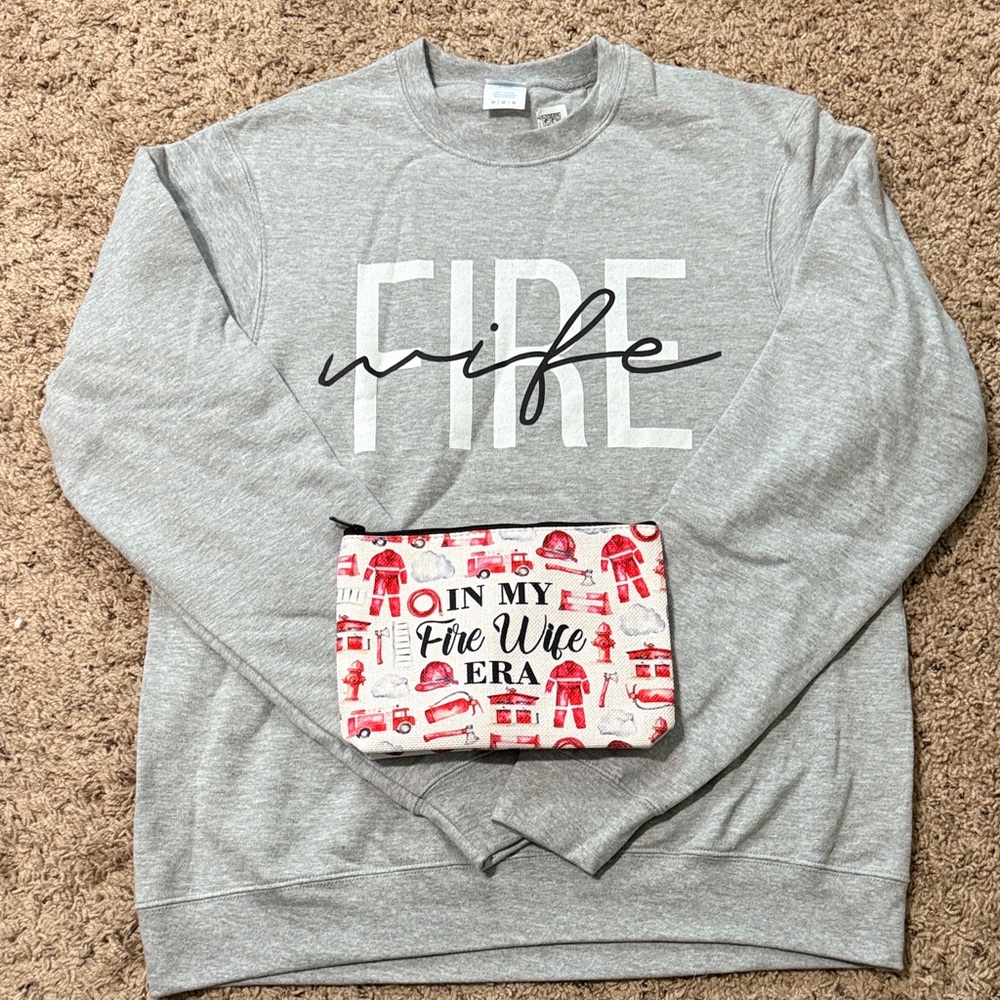Gray FIRE Graphic Men's Sweater